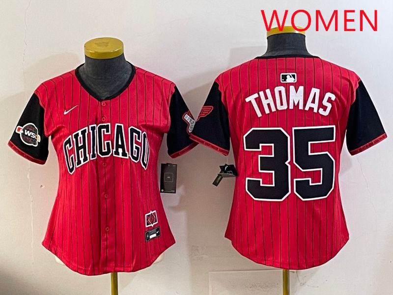 Women 2025 Chicago White Sox #35 Thomas Red Joint Name Nike MLB Jersey style 10